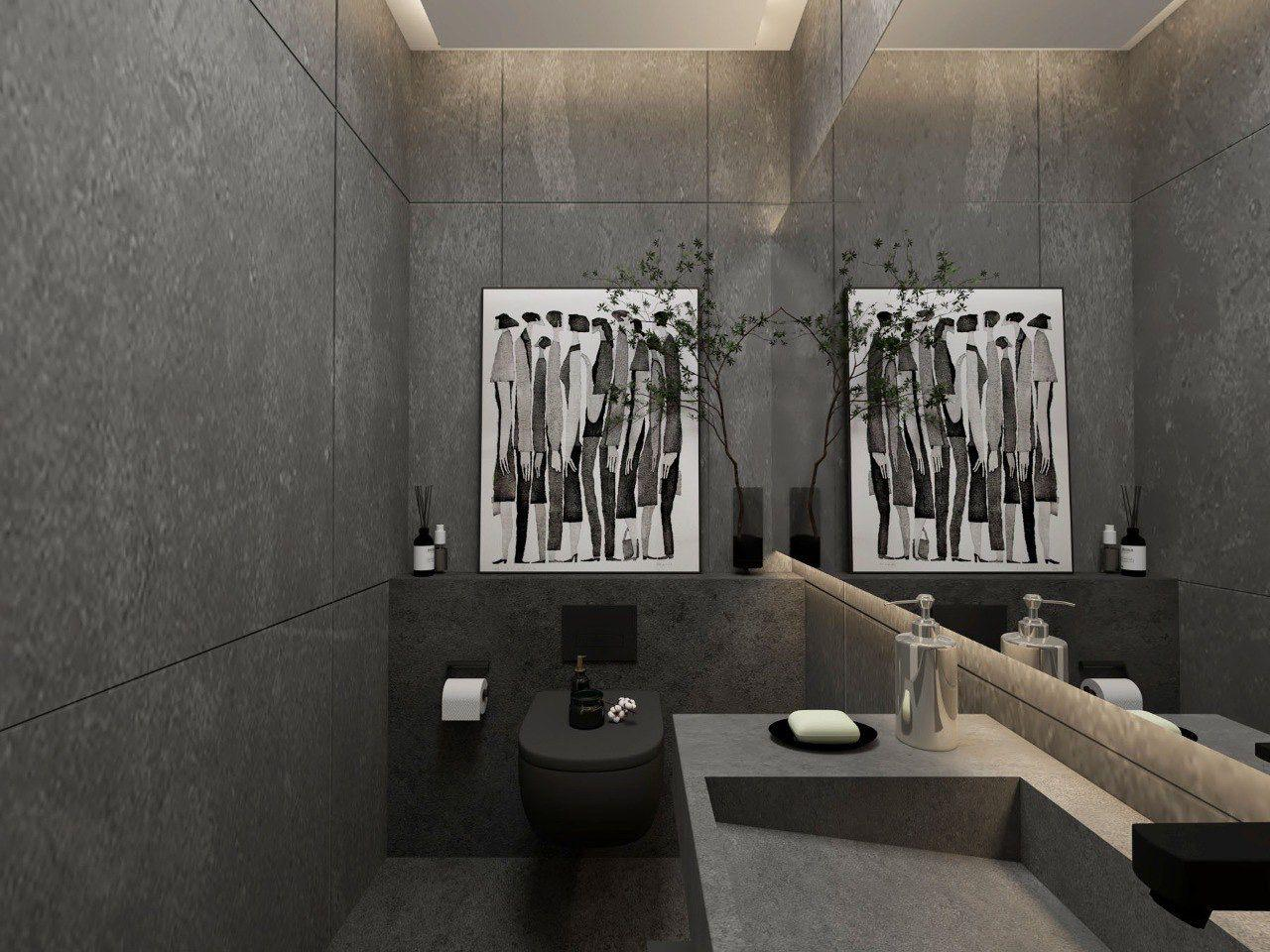 P16-Modern Graphite Guest WC - Image 2